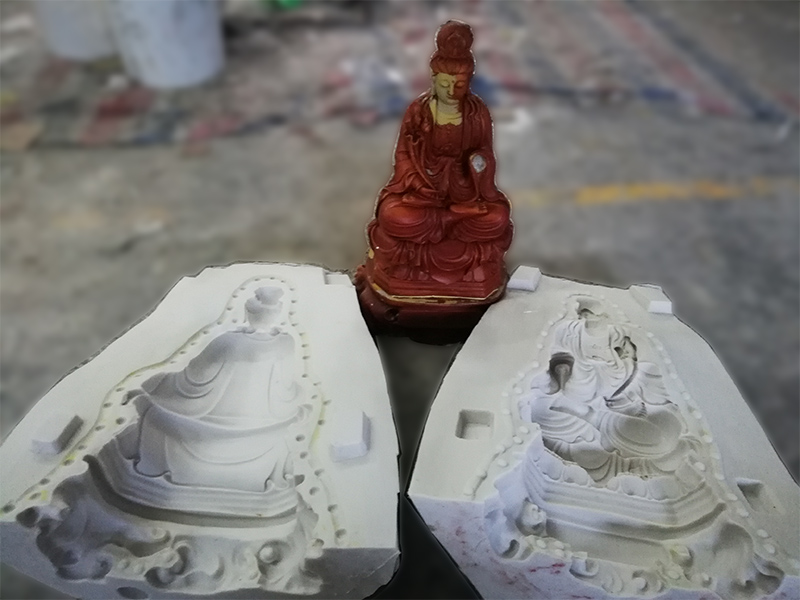 樹脂觀音硅膠模具開模 樹脂觀音硅膠模具開模